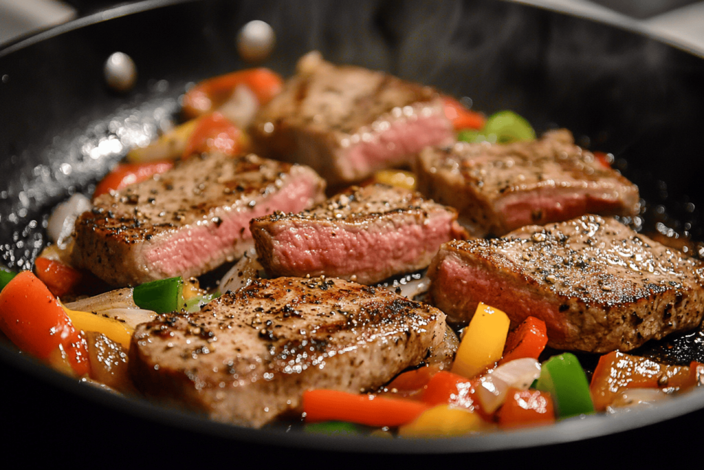 How do you make pepper steak not chewy