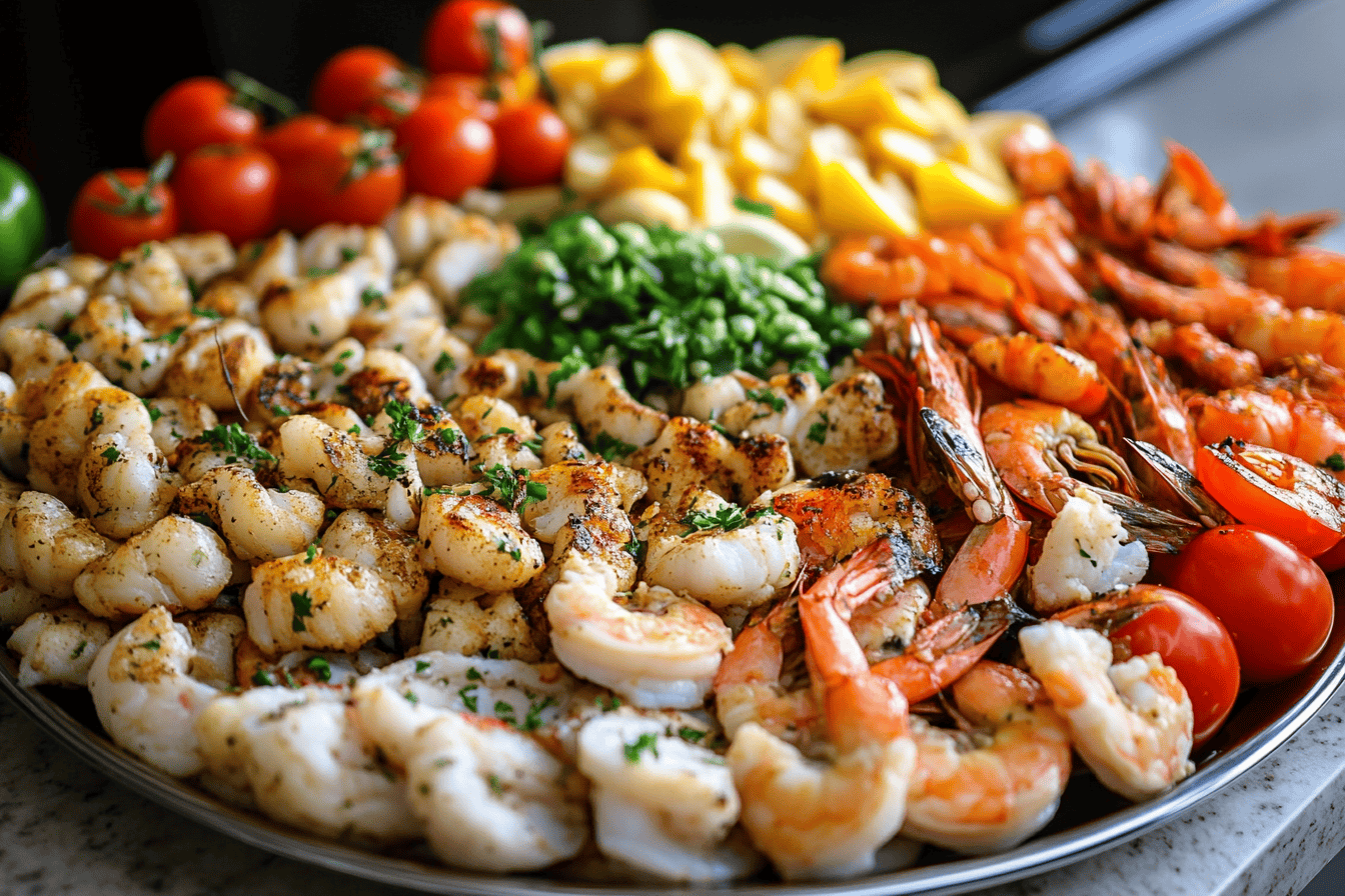What does a seafood platter contain