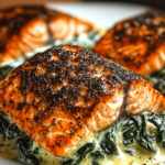 Blackened Salmon Stuffed with Creamy Spinach & Parmesan: An Elegant Weeknight Dinner