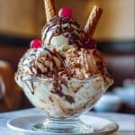 Amazing ice cream glasses with layered desserts