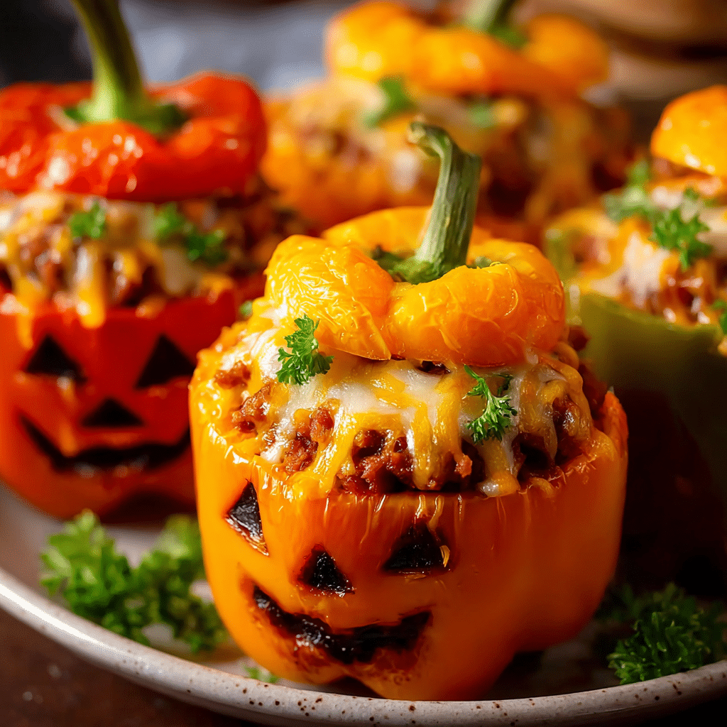 Jack OLantern Stuffed Peppers Recipe