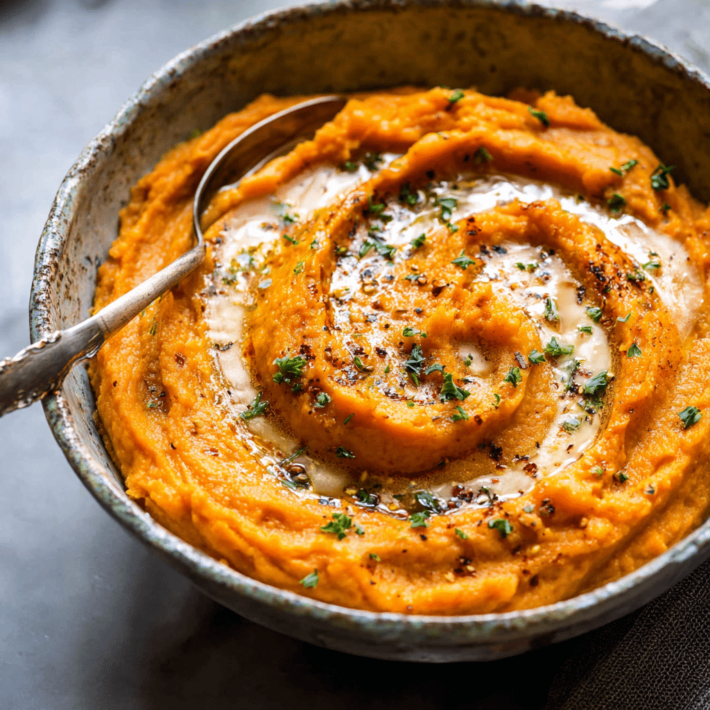 Mashed Sweet Potatoes with Miso Butter