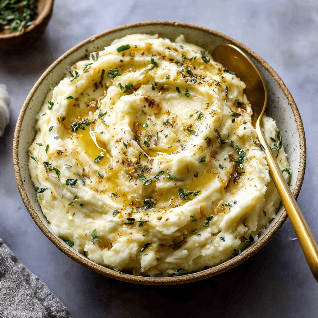 Roasted Garlic Mascarpone Mashed Potatoes