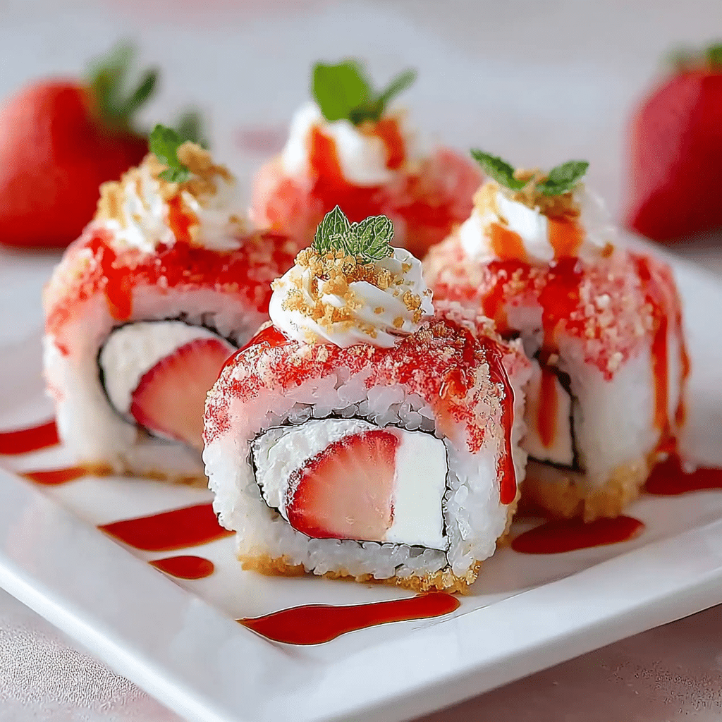 Strawberry Shortcake Sushi Roll Dessert Recipe