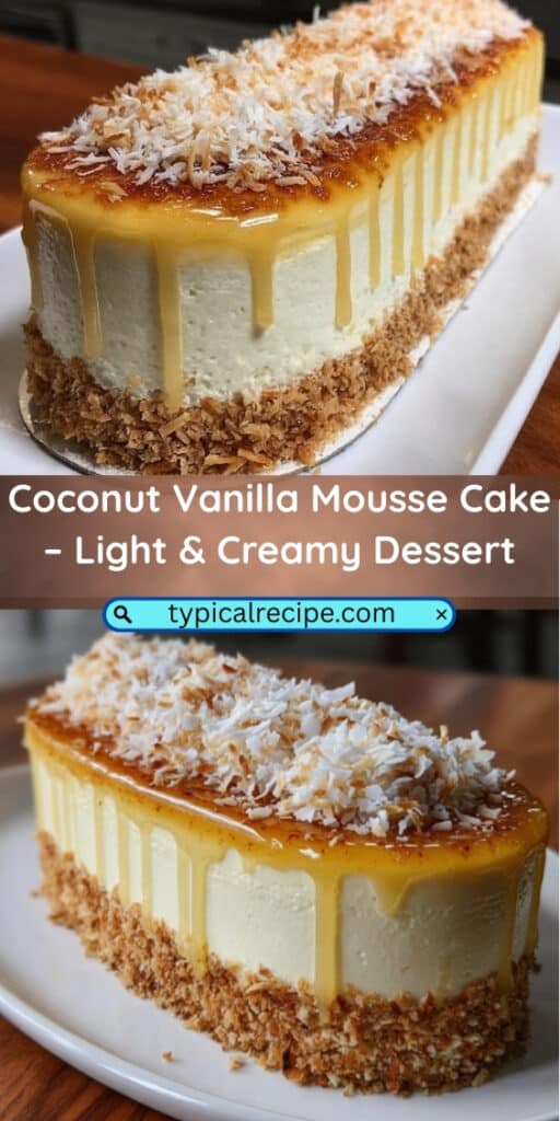 Coconut Vanilla Mousse Cake 61 Coconut Vanilla Mousse Cake – Light Creamy Dessert