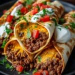 Crunchy Beef Cheese Wraps
