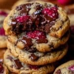 Gooey Raspberry Chocolate Chunk Cookies