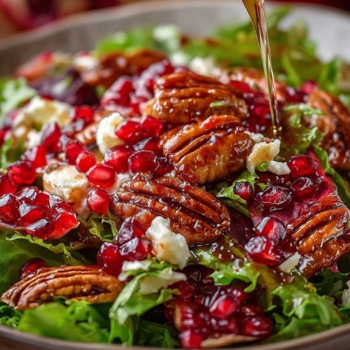 Pomegranate Pecan Salad with Vinaigrette