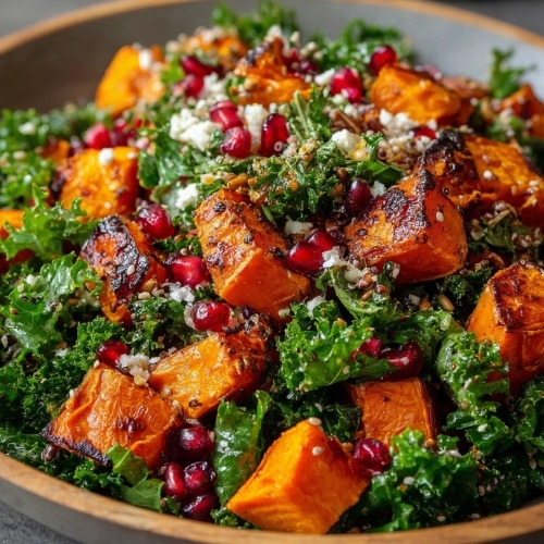 Roasted Sweet Potato Baby Kale Salad