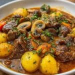 Slow Cooker Savory Beef Mushroom Casserole 2