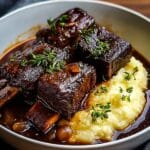Tender Braised Short Ribs Garlic Mashed Potatoes