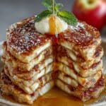 Apple Pie Pancakes with Vanilla Maple Syrup