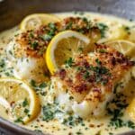 Baked Cod in Coconut Lemon Cream Sauce