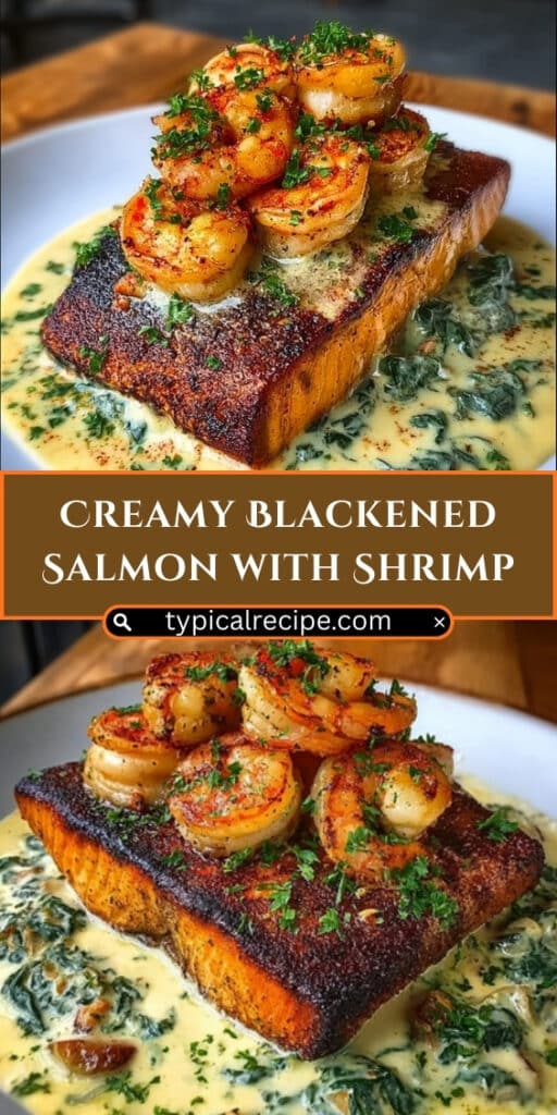 Creamy Blackened Salmon with Shrimp 89 Creamy Blackened Salmon with Shrimp – Rich Flavorful