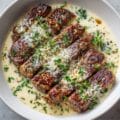 Garlic Butter Steak with Parmesan Cream Sauce