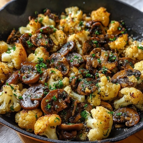 Garlic Mushrooms Cauliflower Skillet