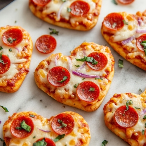 Heart Shaped Mini Pizzas