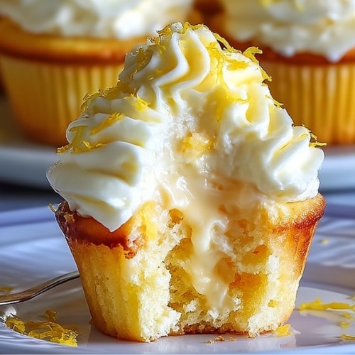 Heavenly Lemon Cream Cheese Cupcakes