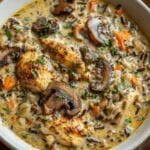 Mushroom Chicken and Wild Rice Soup