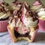 Neapolitan Cream Cupcakes