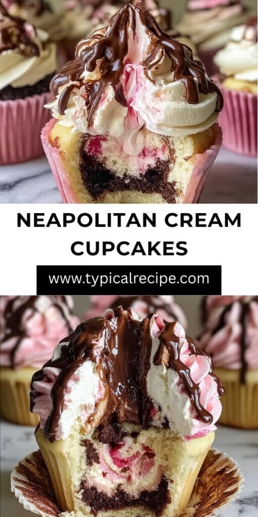 Heavenly Neapolitan Cream Cupcakes 117 Neapolitan Cream Cupcakes – Heavenly Strawberry Vanilla Chocolate
