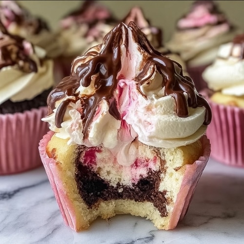 Neapolitan Cream Cupcakes