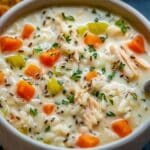 Quick Creamy Chicken Rice Soup