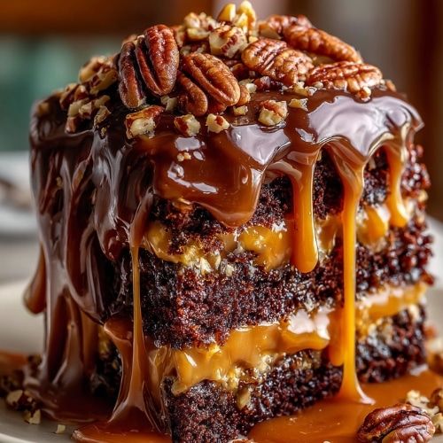 Turtle Caramel Cake