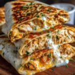 CHEESY GARLIC CHICKEN WRAPS