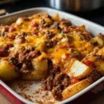 Cozy Chili Cheese Potato Bake