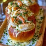 Crabby Shrimp Stuffed Garlic Bread Bombs