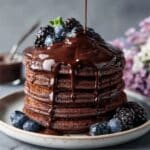 Double Chocolate Pancakes with Warm Ganache