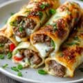 Low Carb Philly Cheesesteak Beef Roll Ups