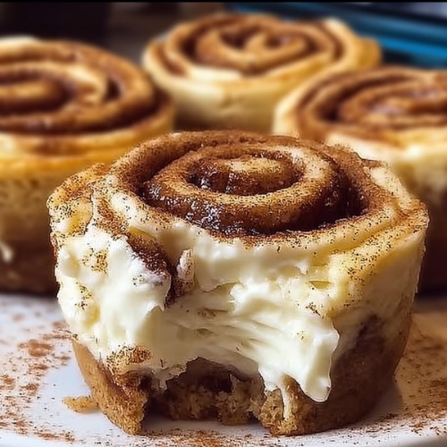 Mini Cinnamon Roll Cheesecakes