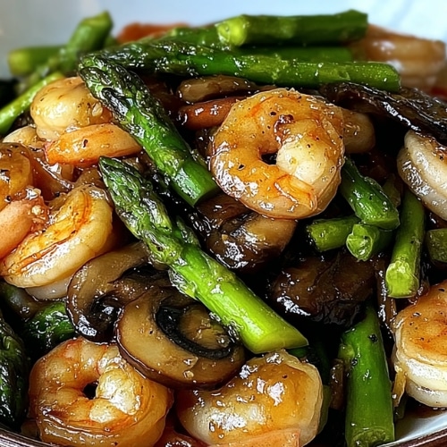Shrimp and Asparagus Stir Fry with Mushrooms