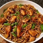 Sticky Honey Sriracha Chicken Noodles with Fiery Garlic Glaze 2