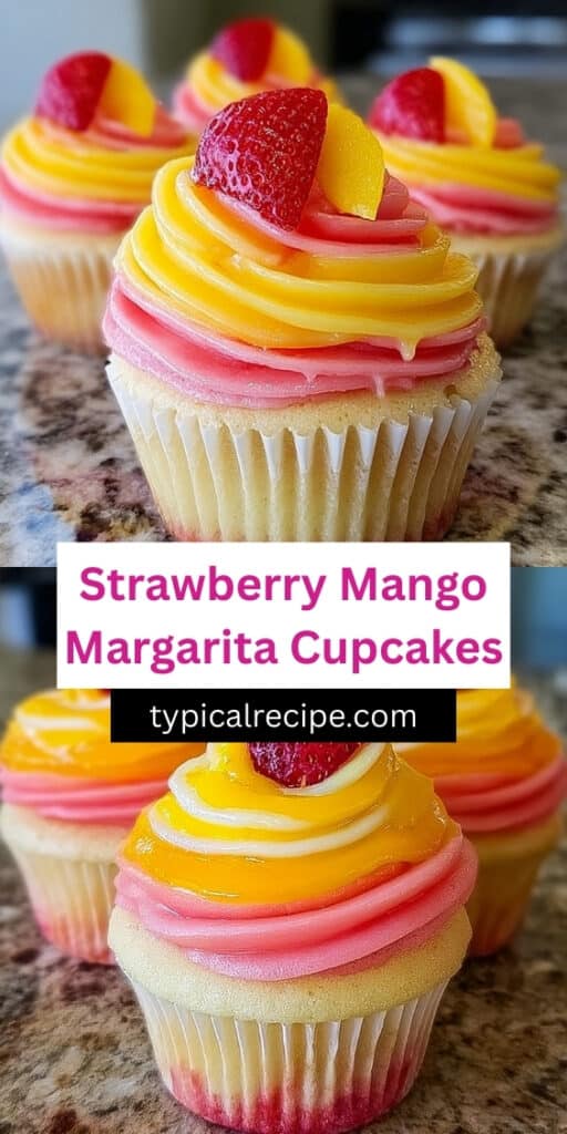 Mango Strawberry Sunset Cupcakes 109 Strawberry Mango Margarita Cupcakes 1