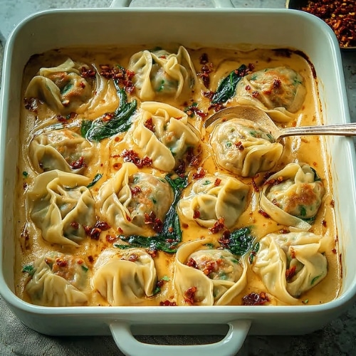 Trader Joes Viral Dumpling Bake