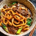 Black Pepper Beef Udon Noodles