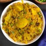Cabbage Potato Peas Curry