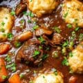 Slow Cooker Beef Stew and Dumplings