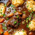 Slow Cooker Beef Stew and Dumplings