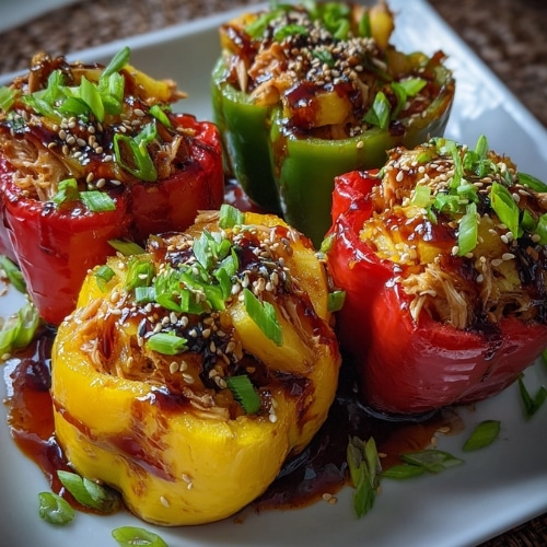 Teriyaki Pineapple Chicken Stuffed Peppers