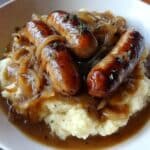 True Bangers and Mash with Onion Gravy