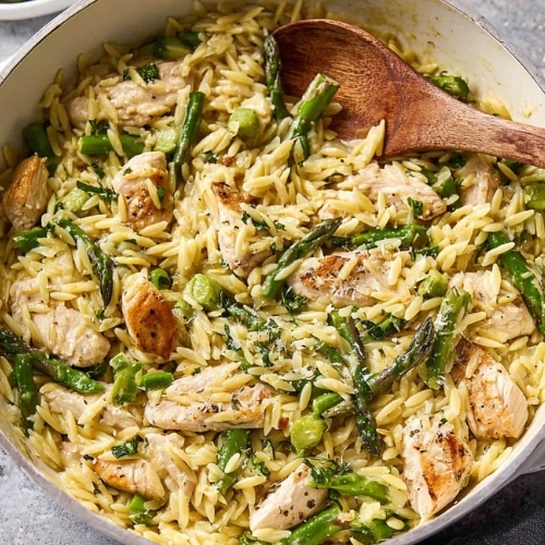 Asparagus Orzo with Chicken