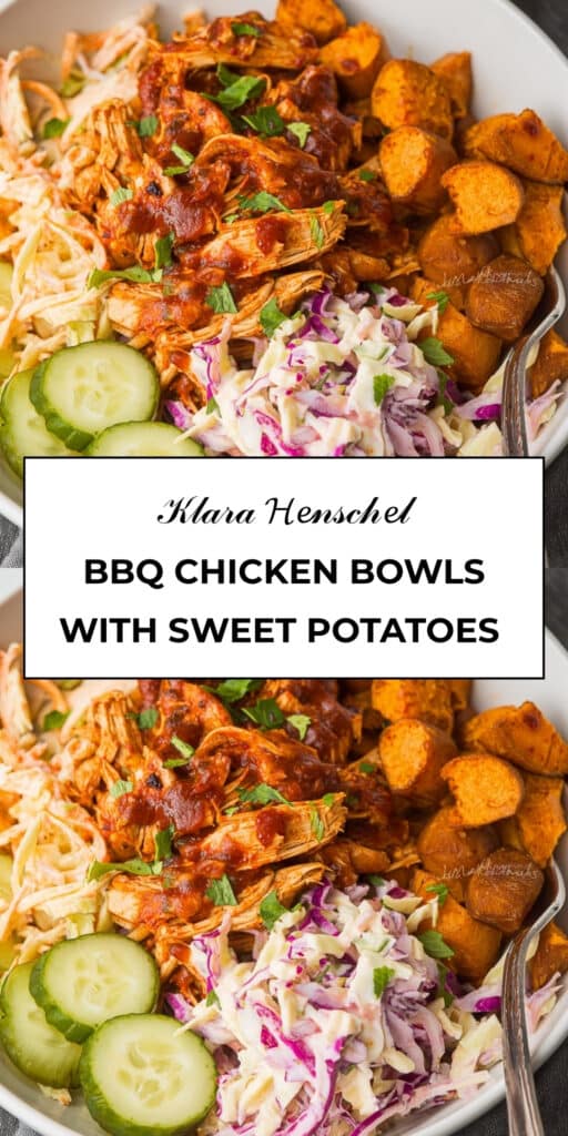 BBQ Chicken Bowls with Sweet Potatoes Coleslaw Whole30 Recipe