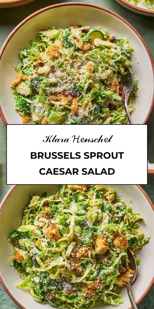 Brussels Sprout Caesar Salad Easy Crispy Healthy Recipe