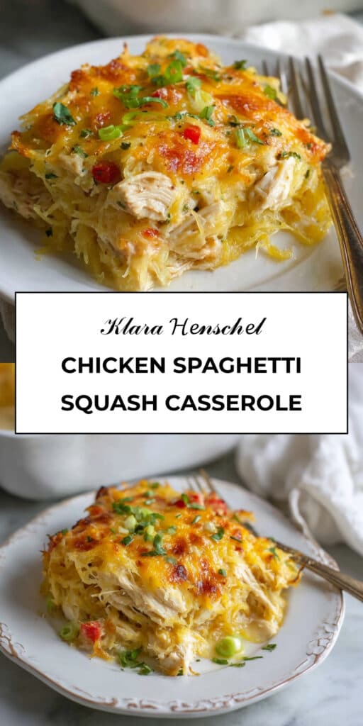 Chicken Spaghetti Squash Casserole Healthy Easy Dinner Recipe