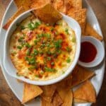 Crab Rangoon Dip with Wonton Chips
