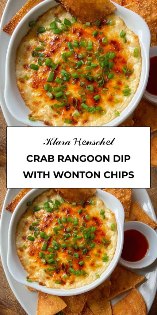 Crab Rangoon Dip with Wonton Chips Easy Party Appetizer